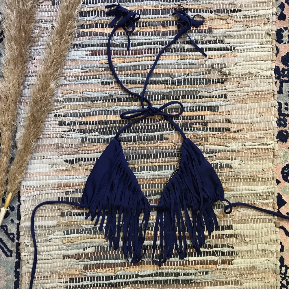 ACACIA SWIMWEAR MONTAUK BIKINI TOP IN INDIGO
